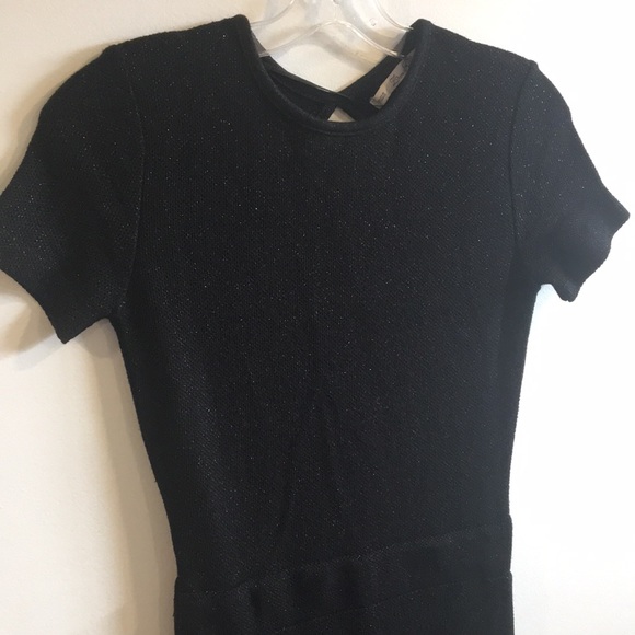 ZARA Knit Black Midi Open Back Dress Size Small - Picture 6 of 15